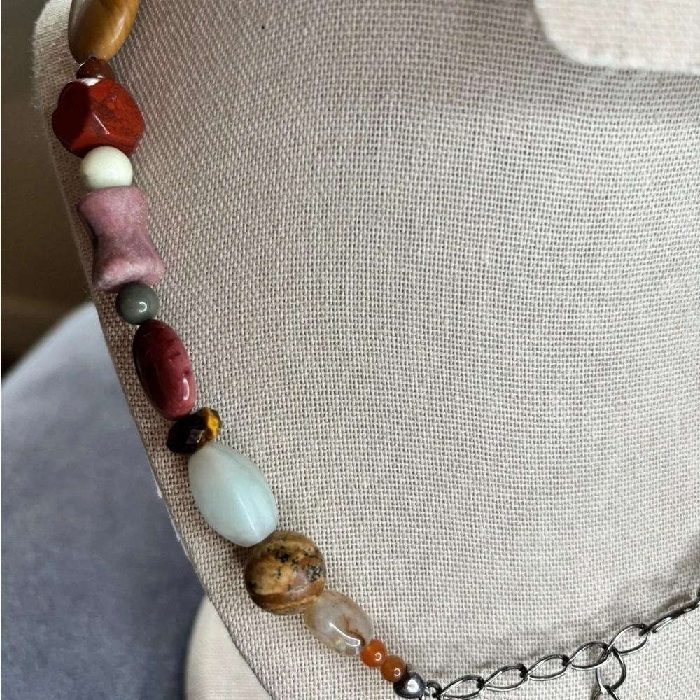Rare Jay King DTR Desert Rose Trading Multi-Gemstone Necklace Signed Sterling